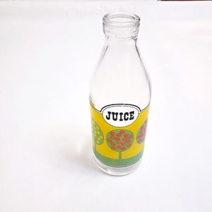 Vintage Orange Juice Glass Bottle Vase
